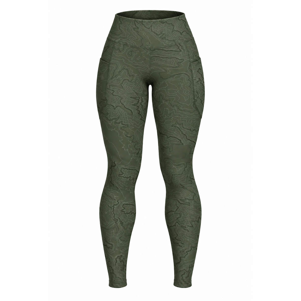 Map Contours Topography - Pocket Leggings