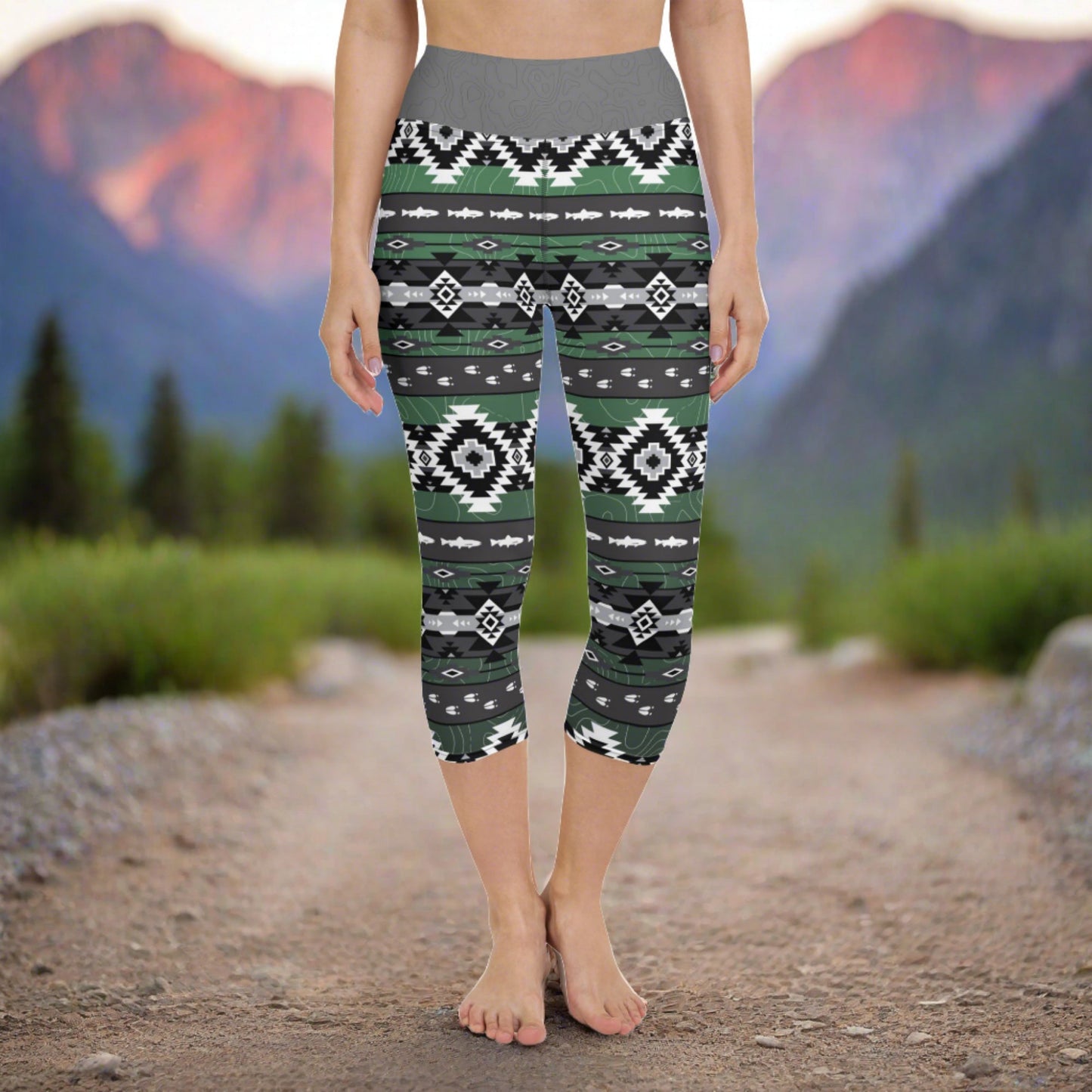 Trout and Tracks - Capri Leggings