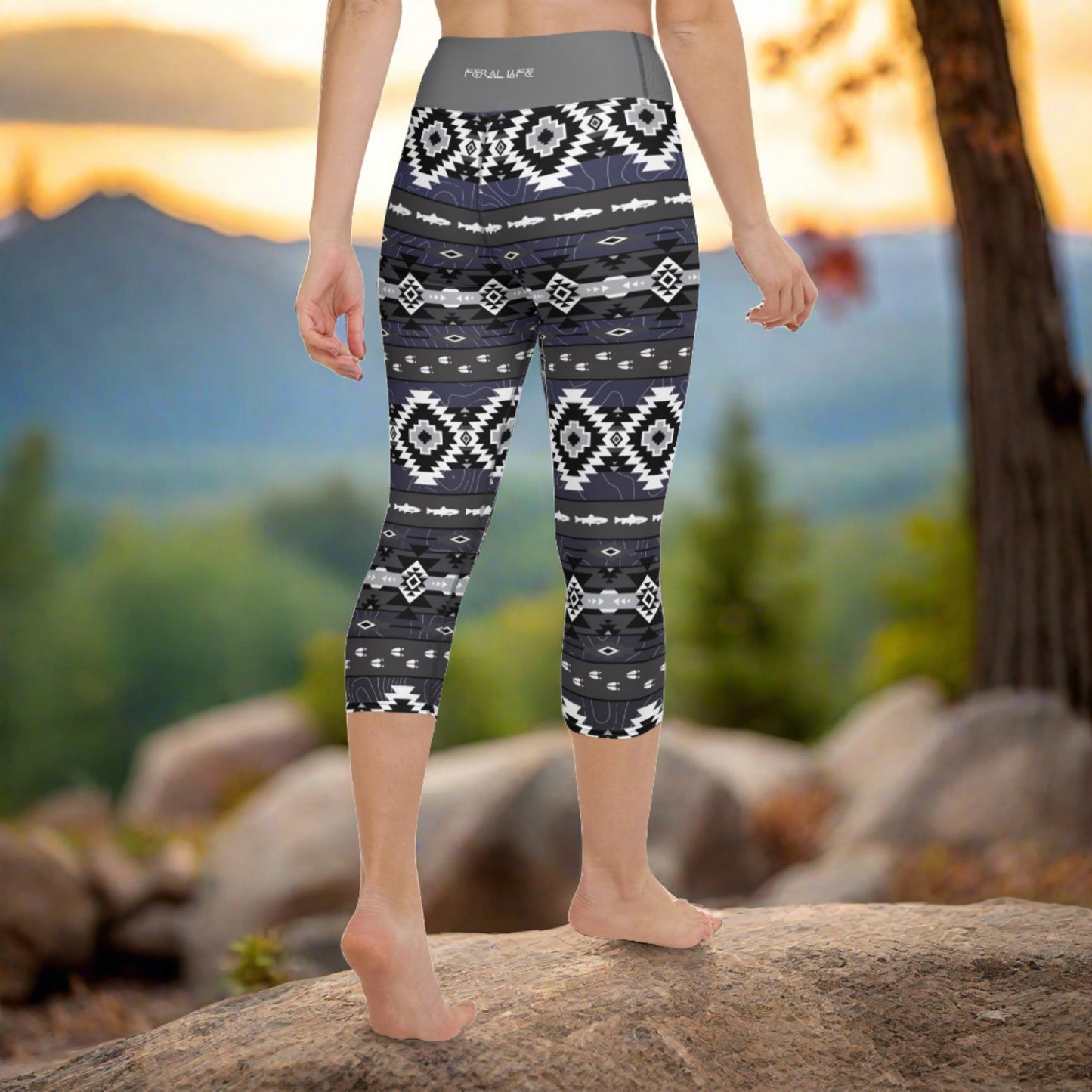 Trout and Tracks - Capri Leggings