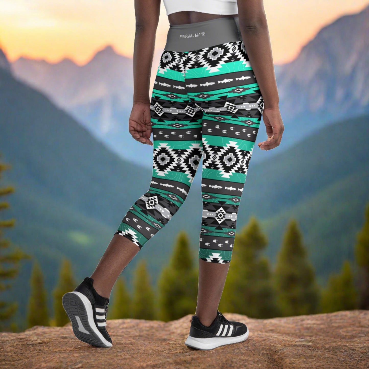 Trout and Tracks - Capri Leggings
