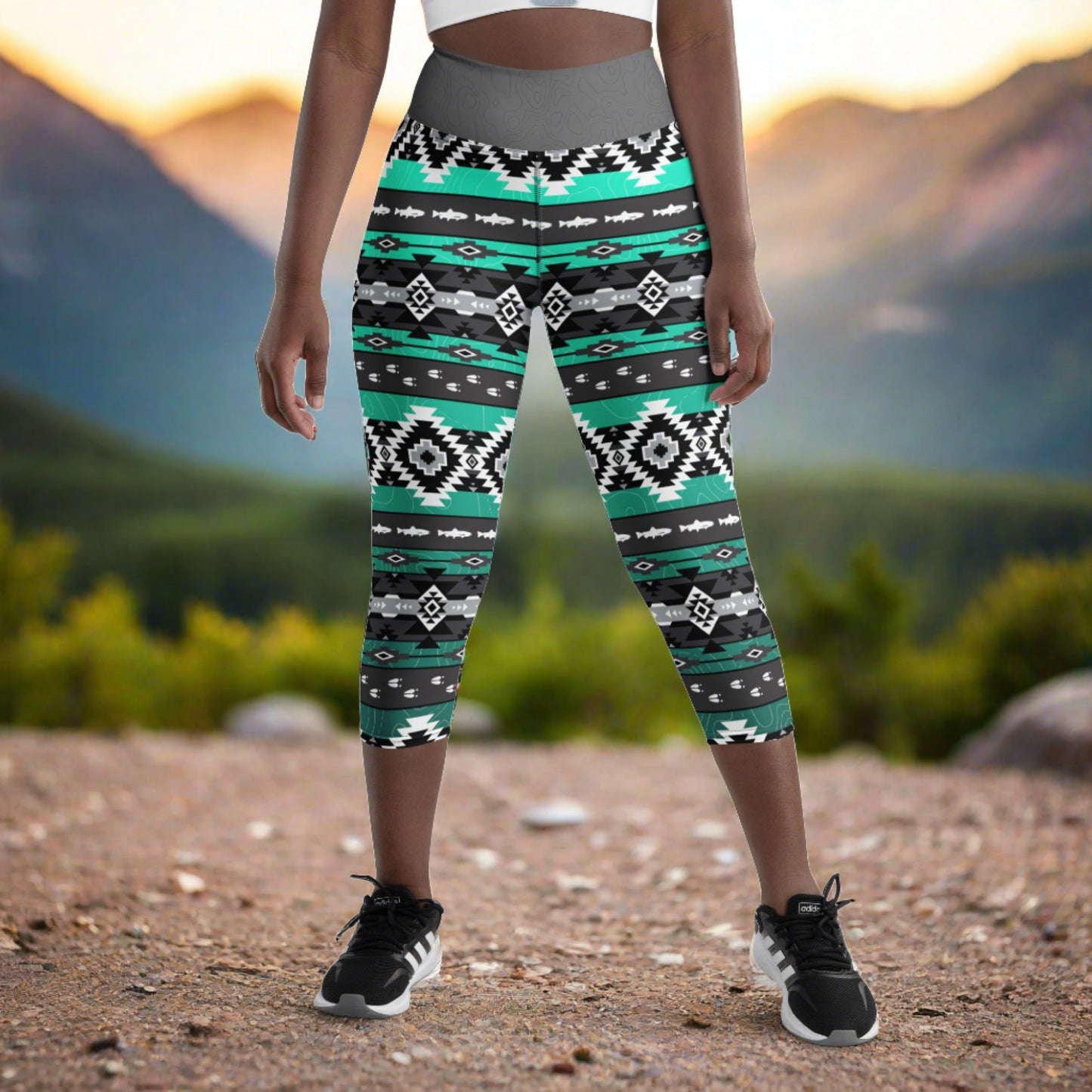Trout and Tracks - Capri Leggings