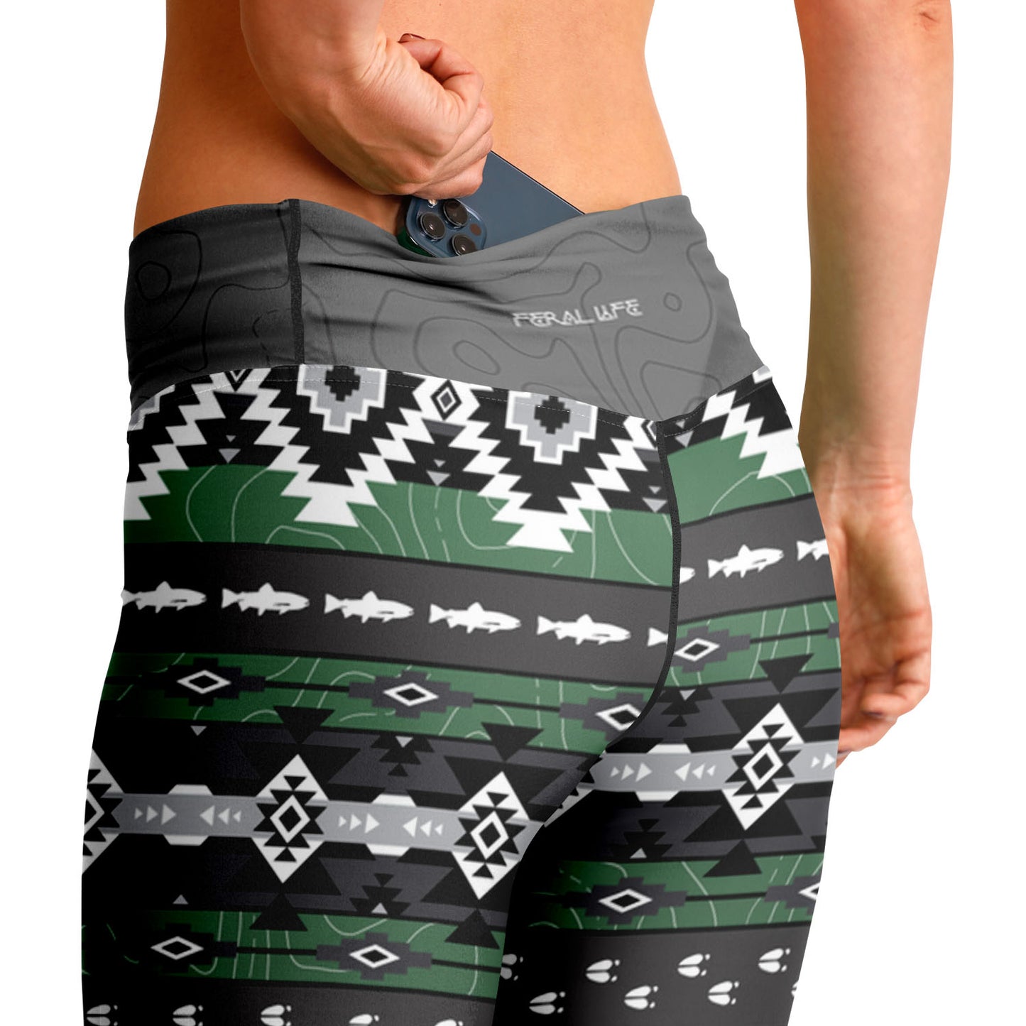 Trout and Tracks - Flare Leggings