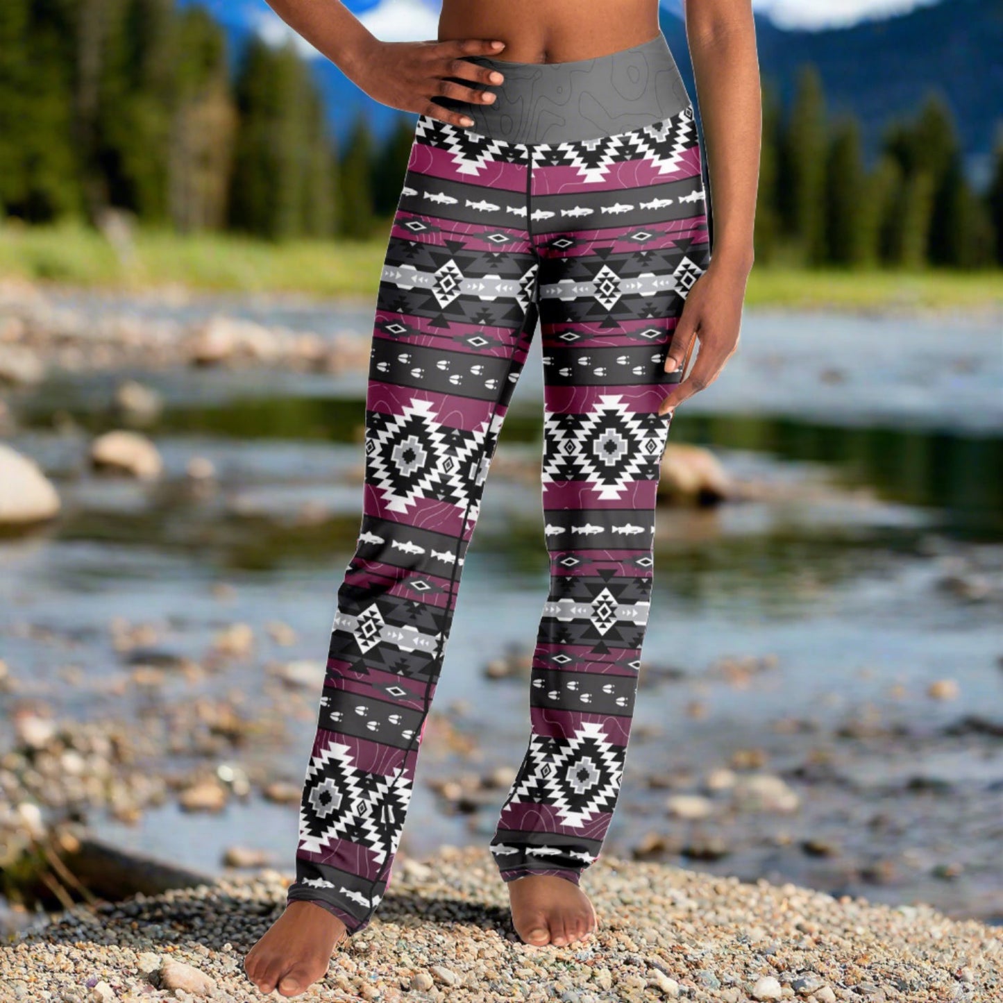 Trout and Tracks - Flare Leggings