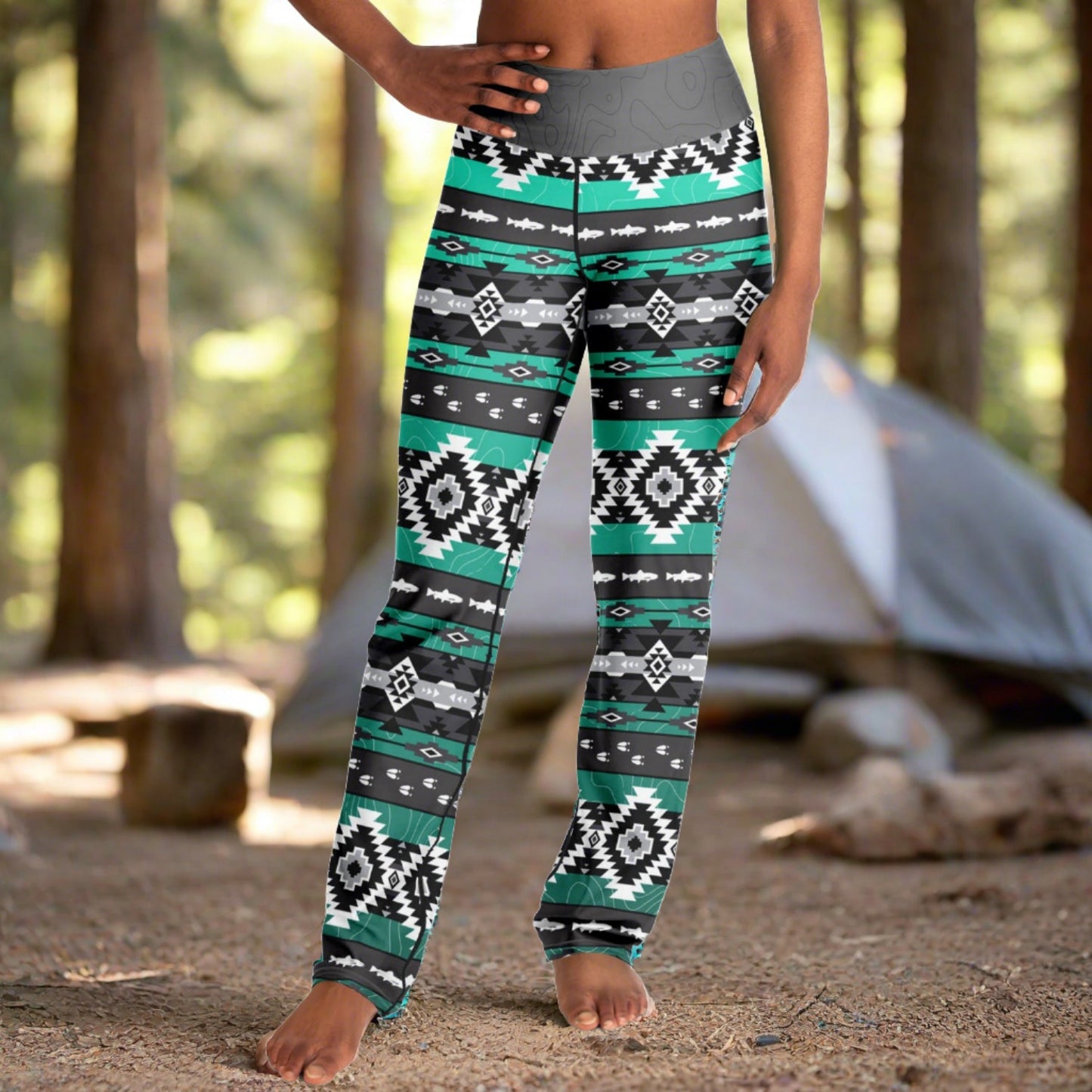 Trout and Tracks - Flare Leggings