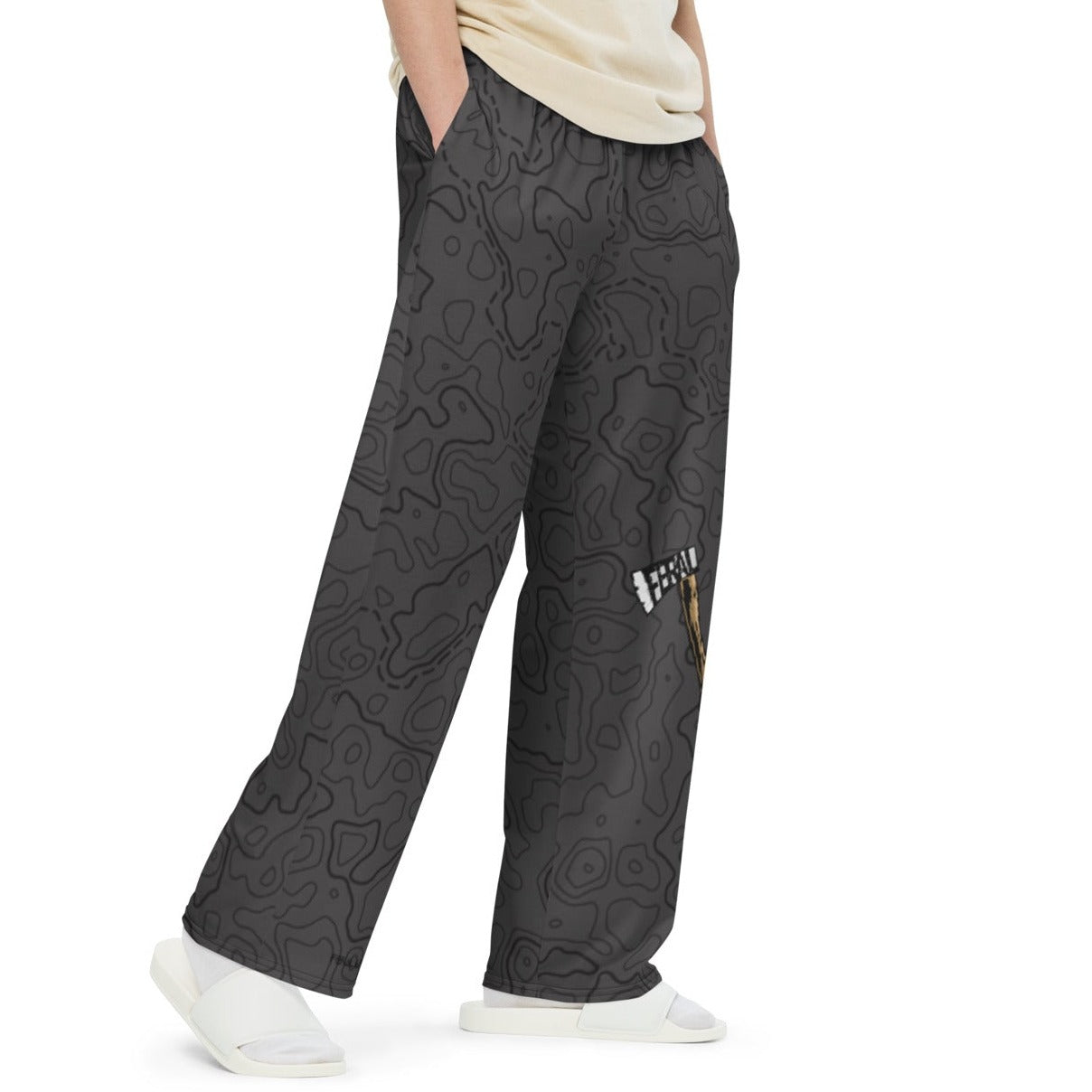 Feral Ax - Grey Topography - Lounge Pants