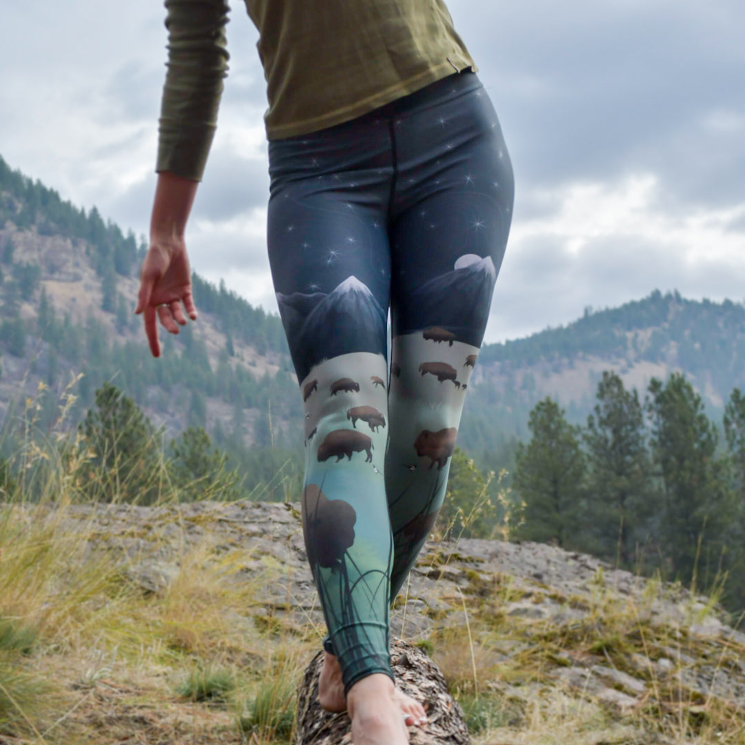 Feral Montana Topography Leggings and Yoga Pants by Feral Lyfe
