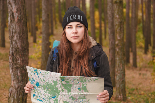 Feral Text - Embroidered Cuffed Beanie