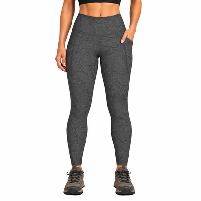 Map Contours Topography - Pocket Leggings