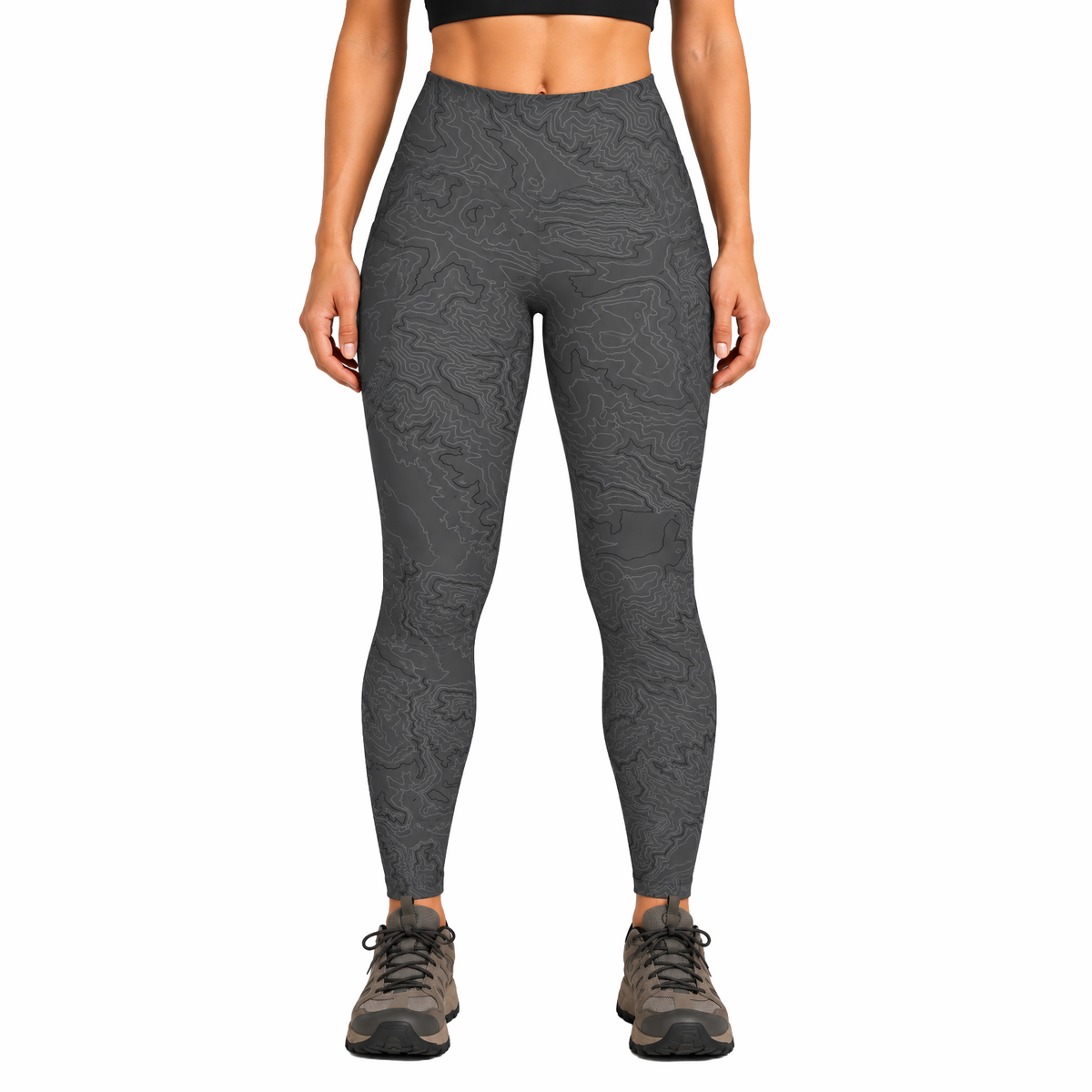 Map Contours Topography - Pocket Leggings