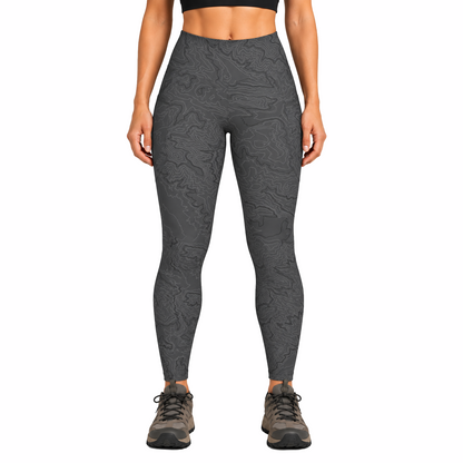 Map Contours Topography - Pocket Leggings