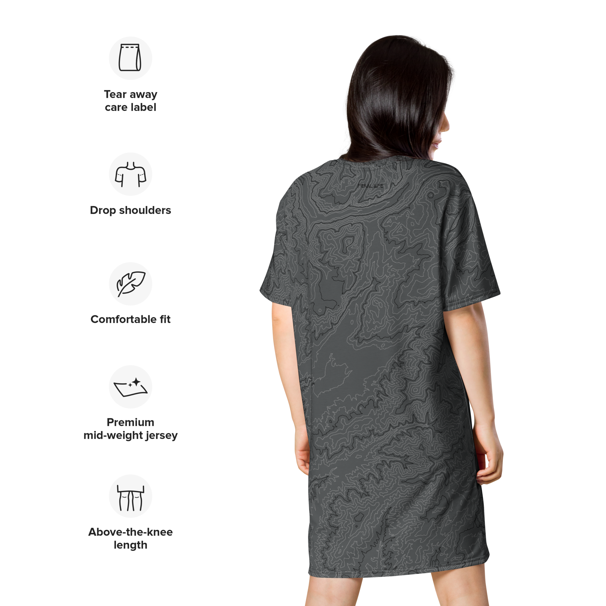 damascus t-shirt dress reviews Domo Mineral Wash Off-Shoulder Graphic T-Shirt Dress - Black