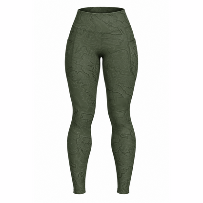Map Contours Topography - Pocket Leggings