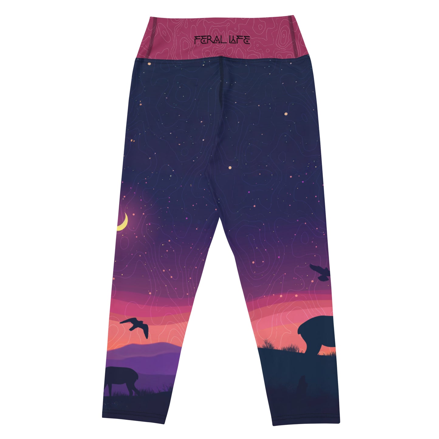 Pronghorn Antelope Twilight - Capri Leggings