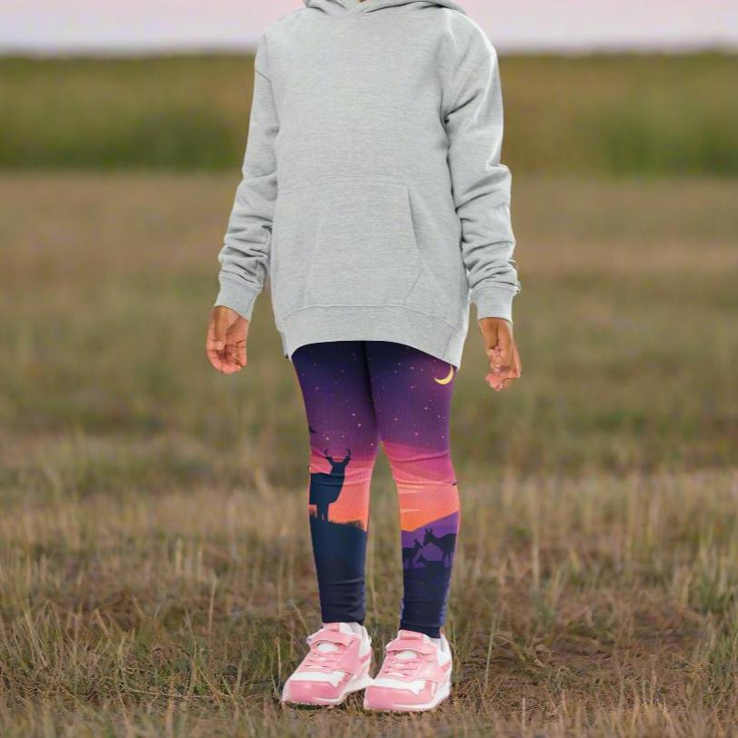 Pronghorn Antelope Twilight - Kids Leggings