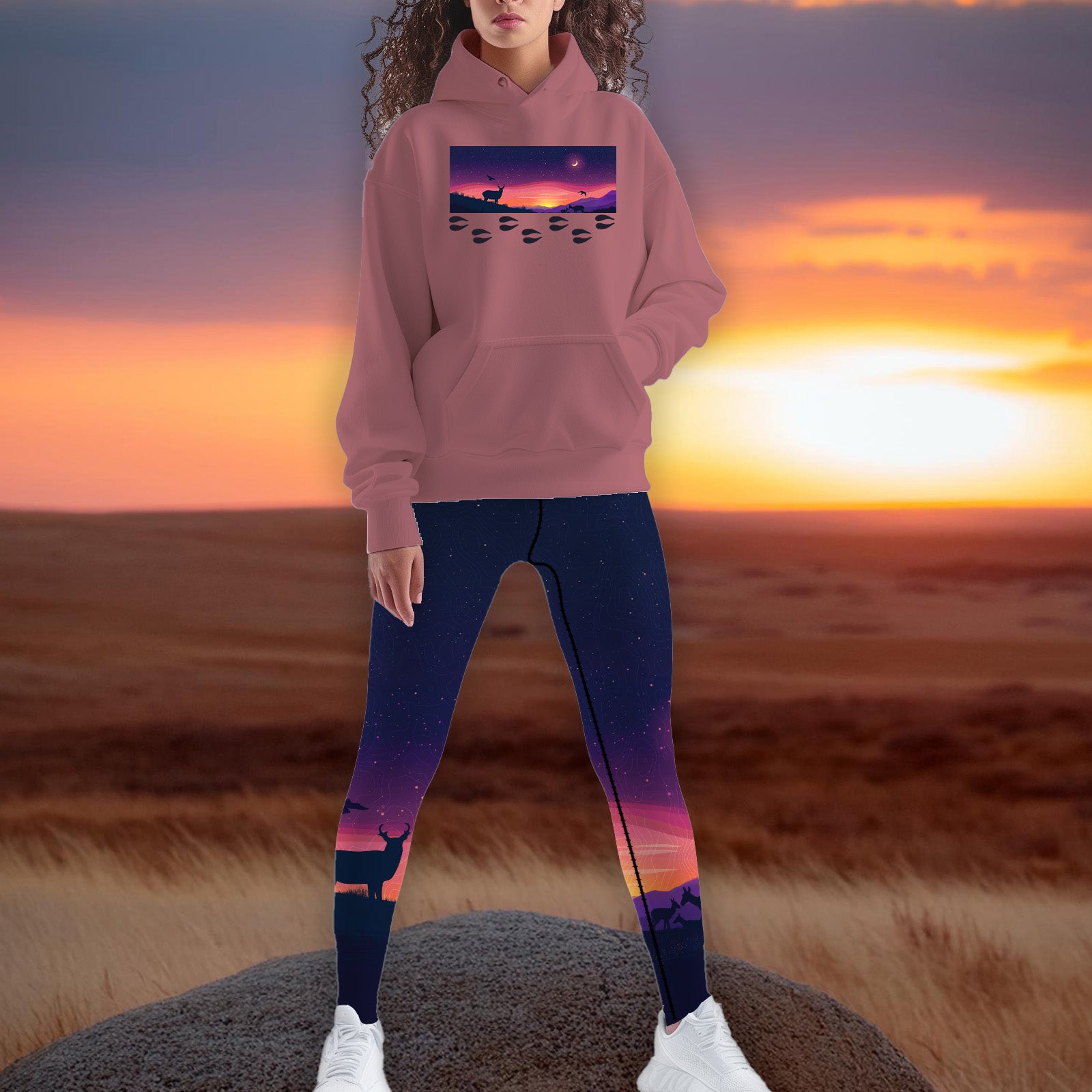 Pronghorn Antelope Leggings and Hoodie