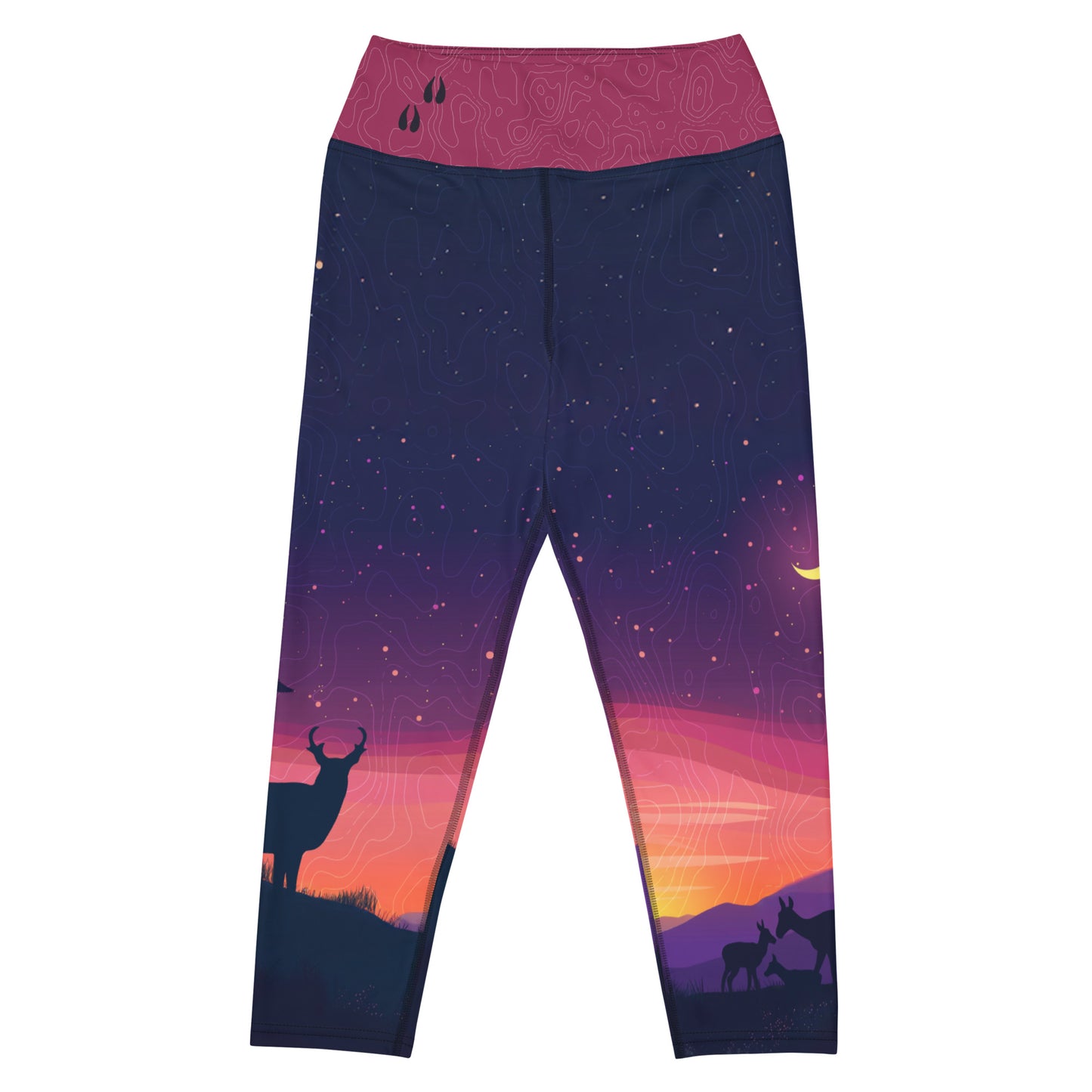 Pronghorn Antelope Twilight - Capri Leggings