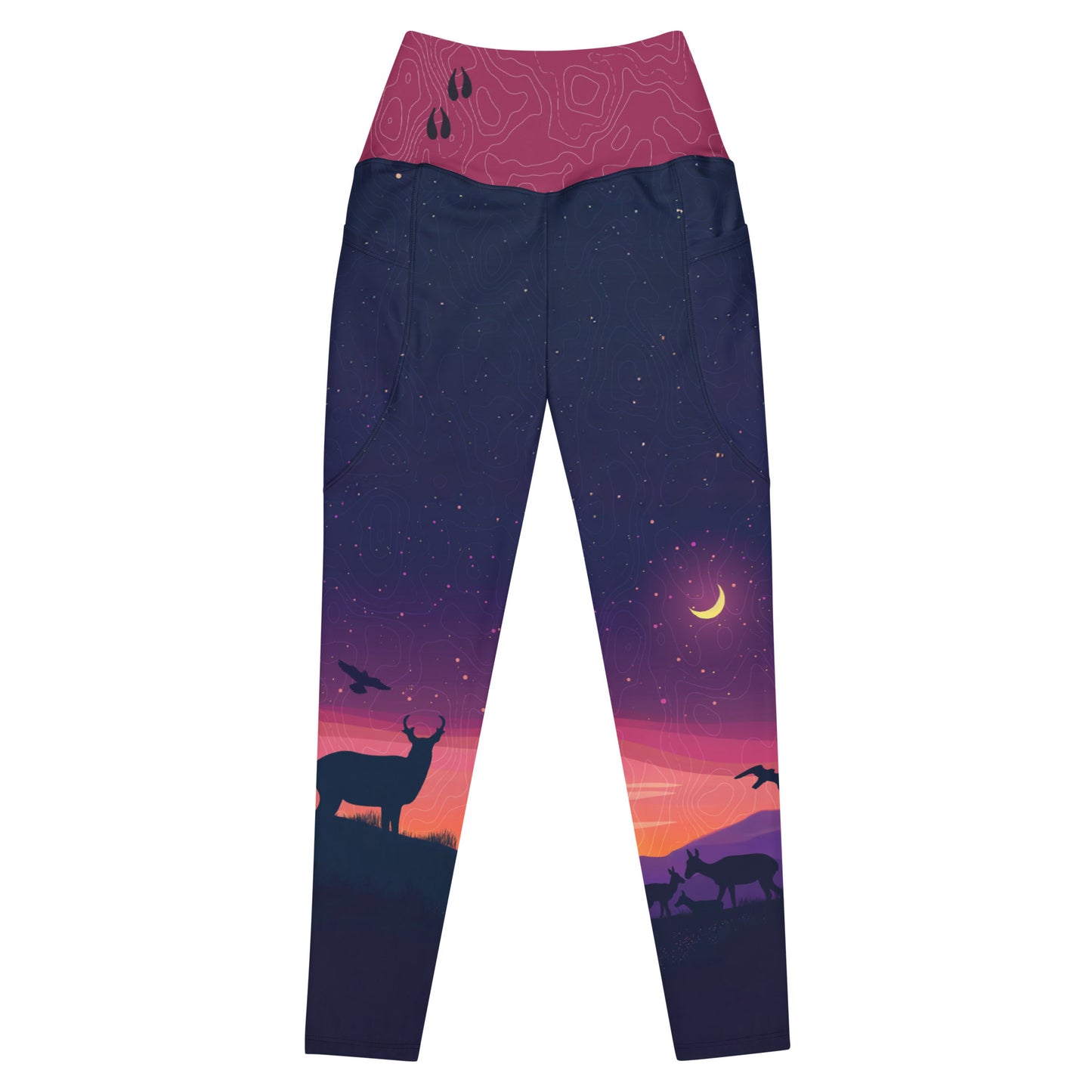 Pronghorn Antelope Twilight - Pocket Leggings