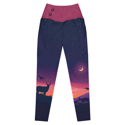 Pronghorn Antelope Twilight - Pocket Leggings