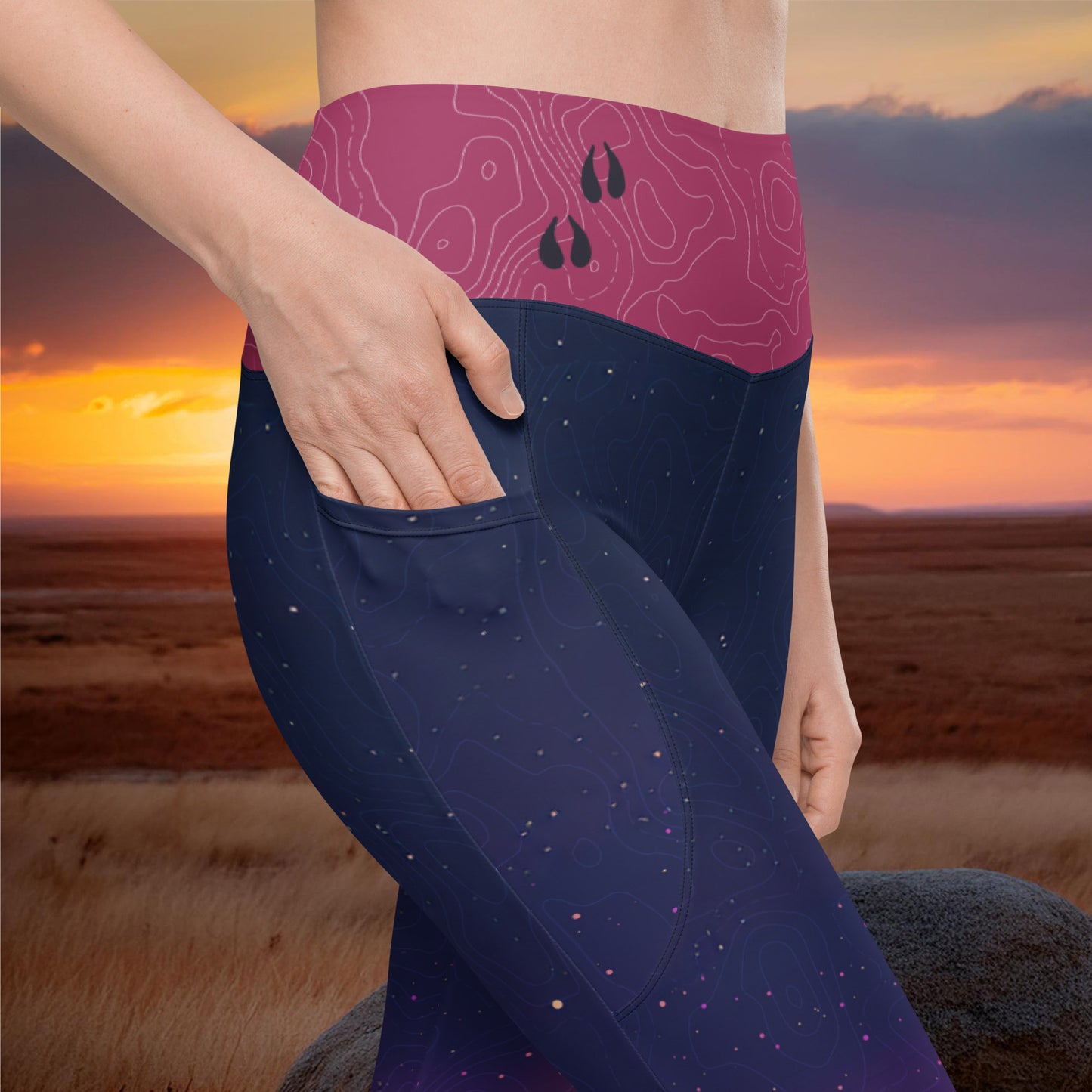 Pronghorn Antelope Twilight - Pocket Leggings