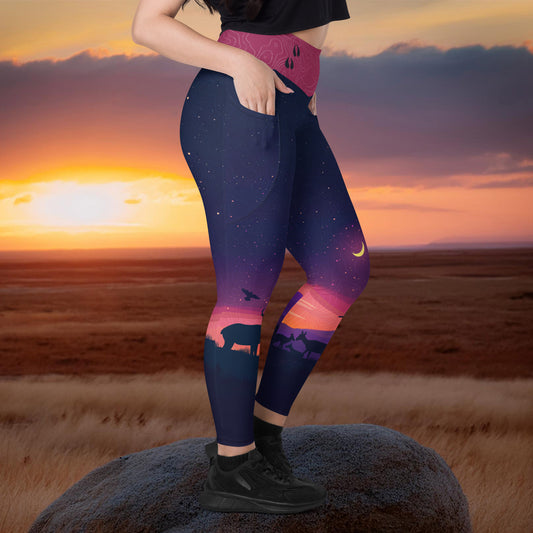 Pronghorn Antelope Twilight - Pocket Leggings