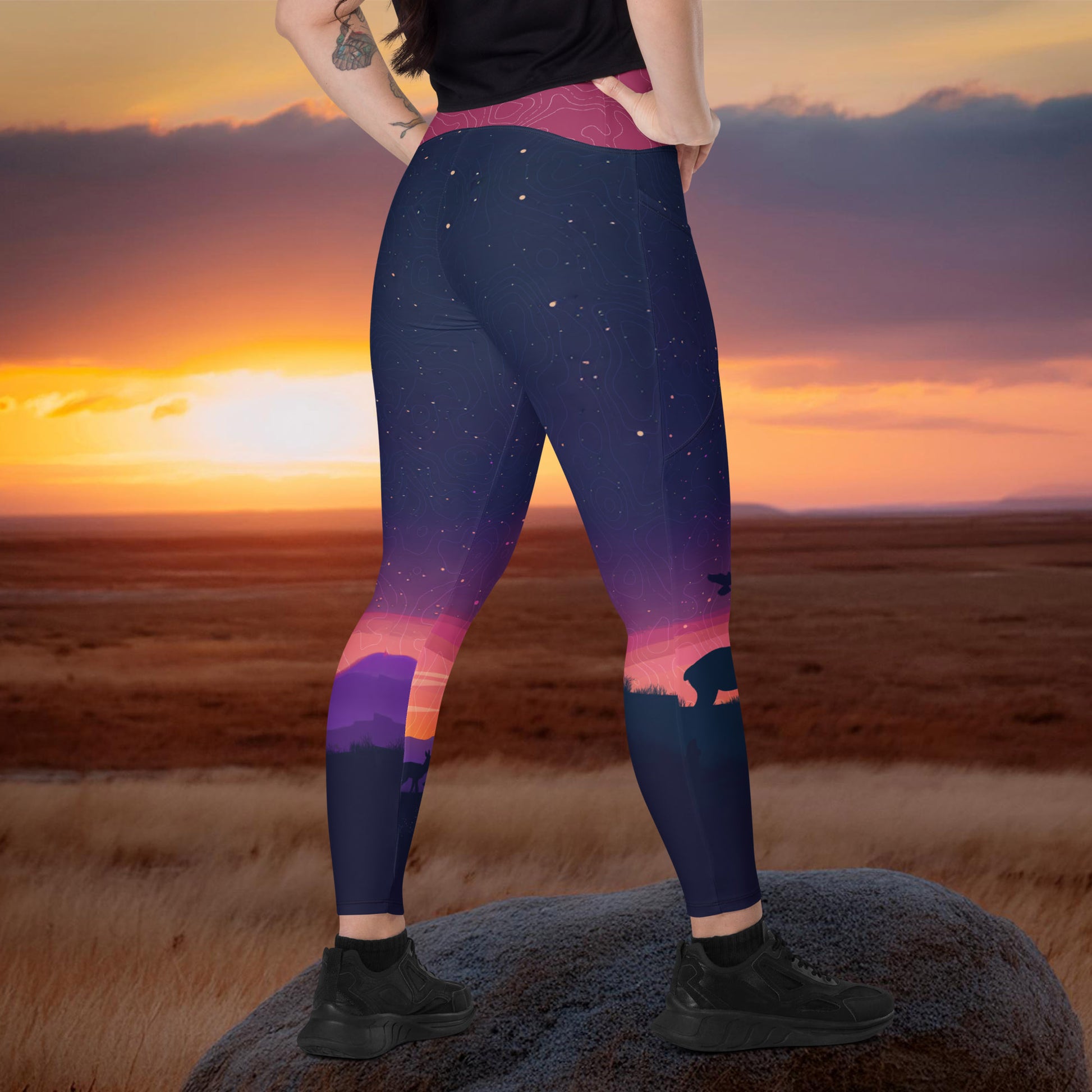 Pronghorn_Antelope_Twilight_Pocket_Leggings Back