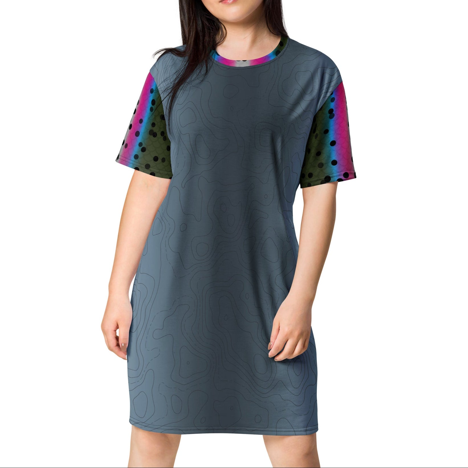 rainbow t shirt dress Happy Rainbow T-shirt Dress a rainbow in your cloud