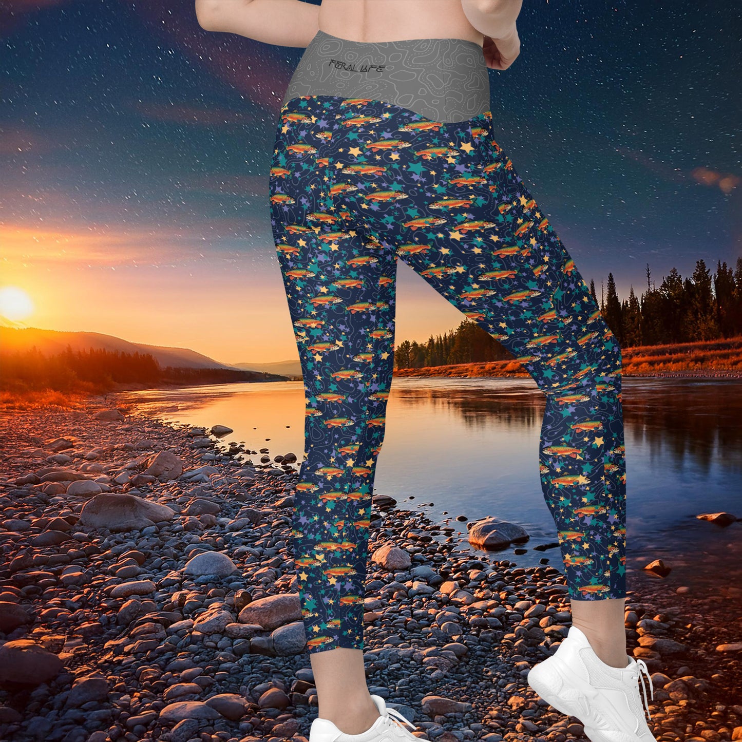 Stellar Trout - Limited Edition - Crossover Waist Pocket Leggings