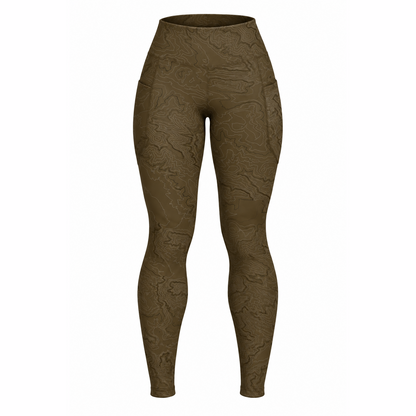 Map Contours Topography - Pocket Leggings