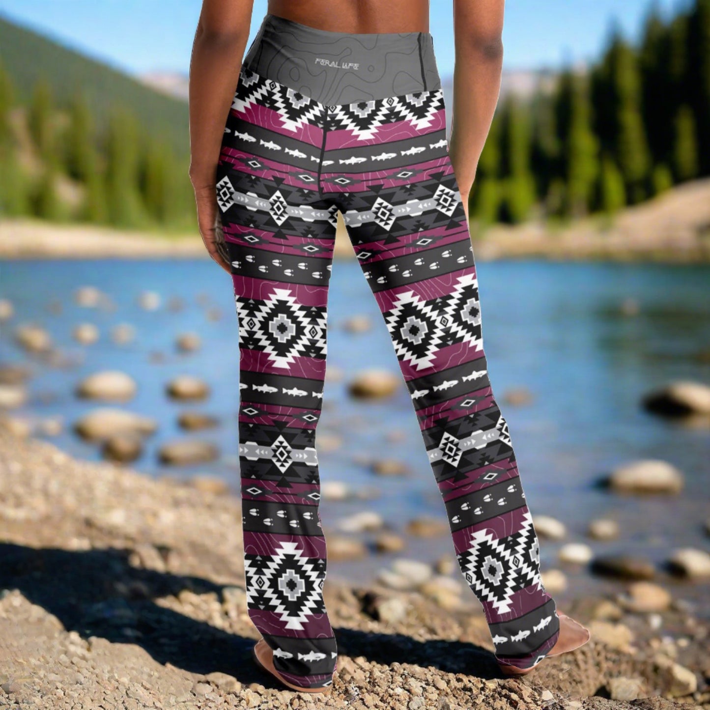 Trout and Tracks - Flare Leggings