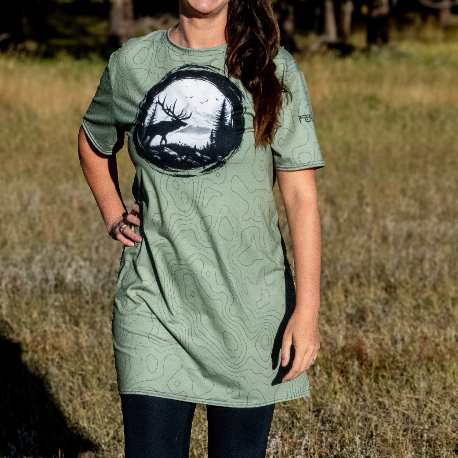 Elk Totem - Long Tee Dress Feral Lyfe Elk Totem - Long Tee Dress Feral Lyfe