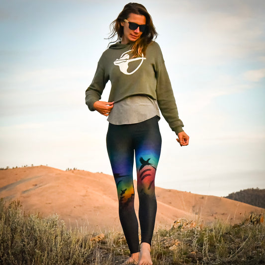 Buy Inner Fire Feather Capri Yoga Pants, Extra-Small Online at