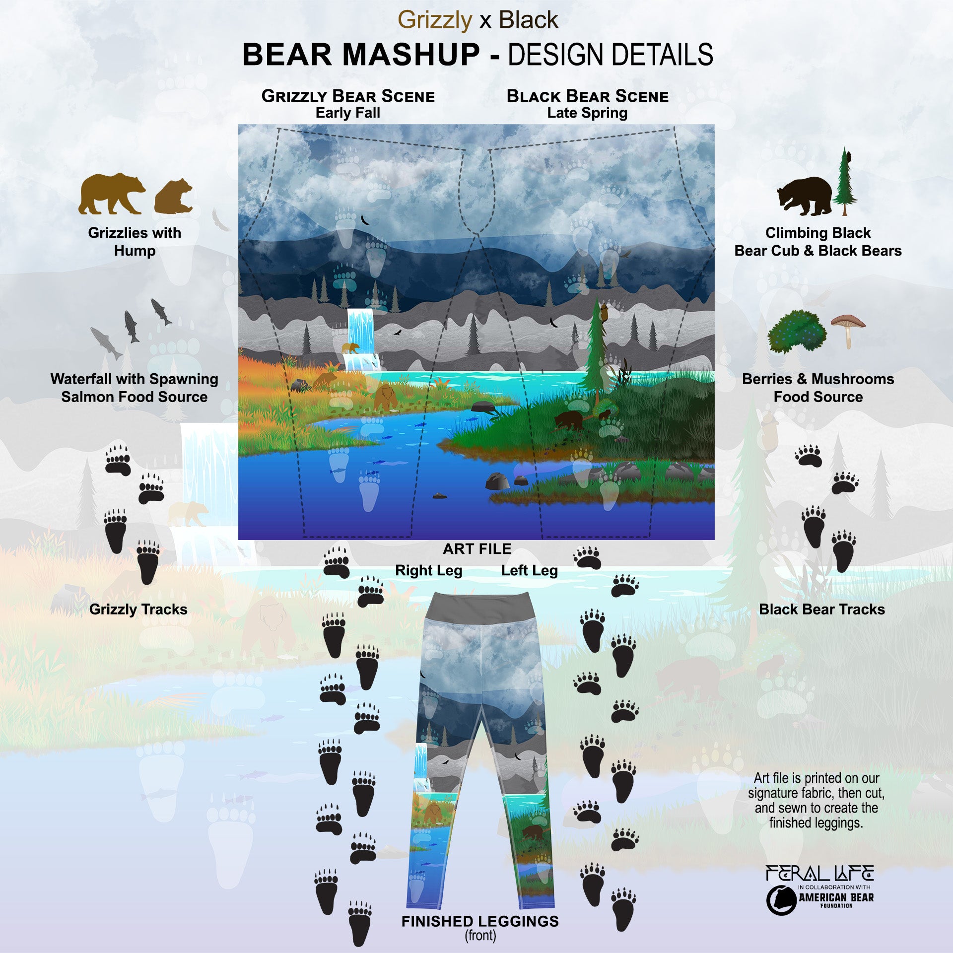 Griz x Black Bear Education (Mashup) - Leggings – Feral Lyfe