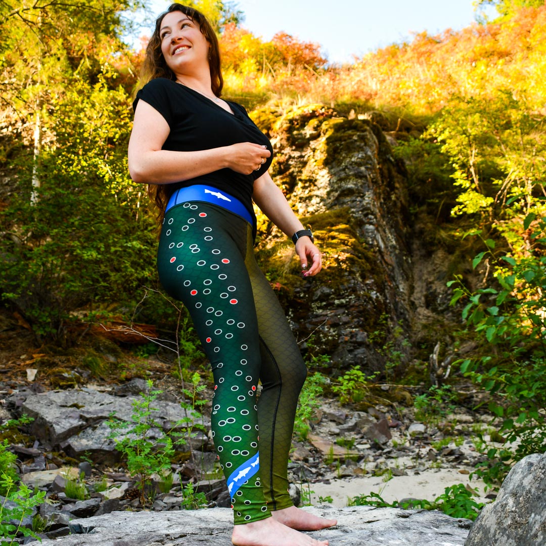 Leggings with pockets - Brown Trout Pattern - UPF 50+ - Lure Outdoors