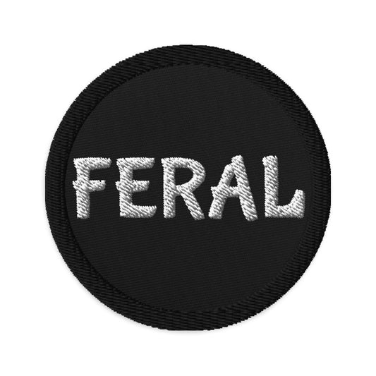 Feral - Embroidered Patch (Black/White)