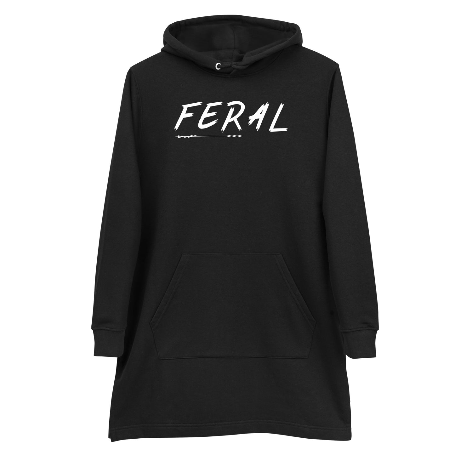 Feral - Hoodie Dress w Text on Front