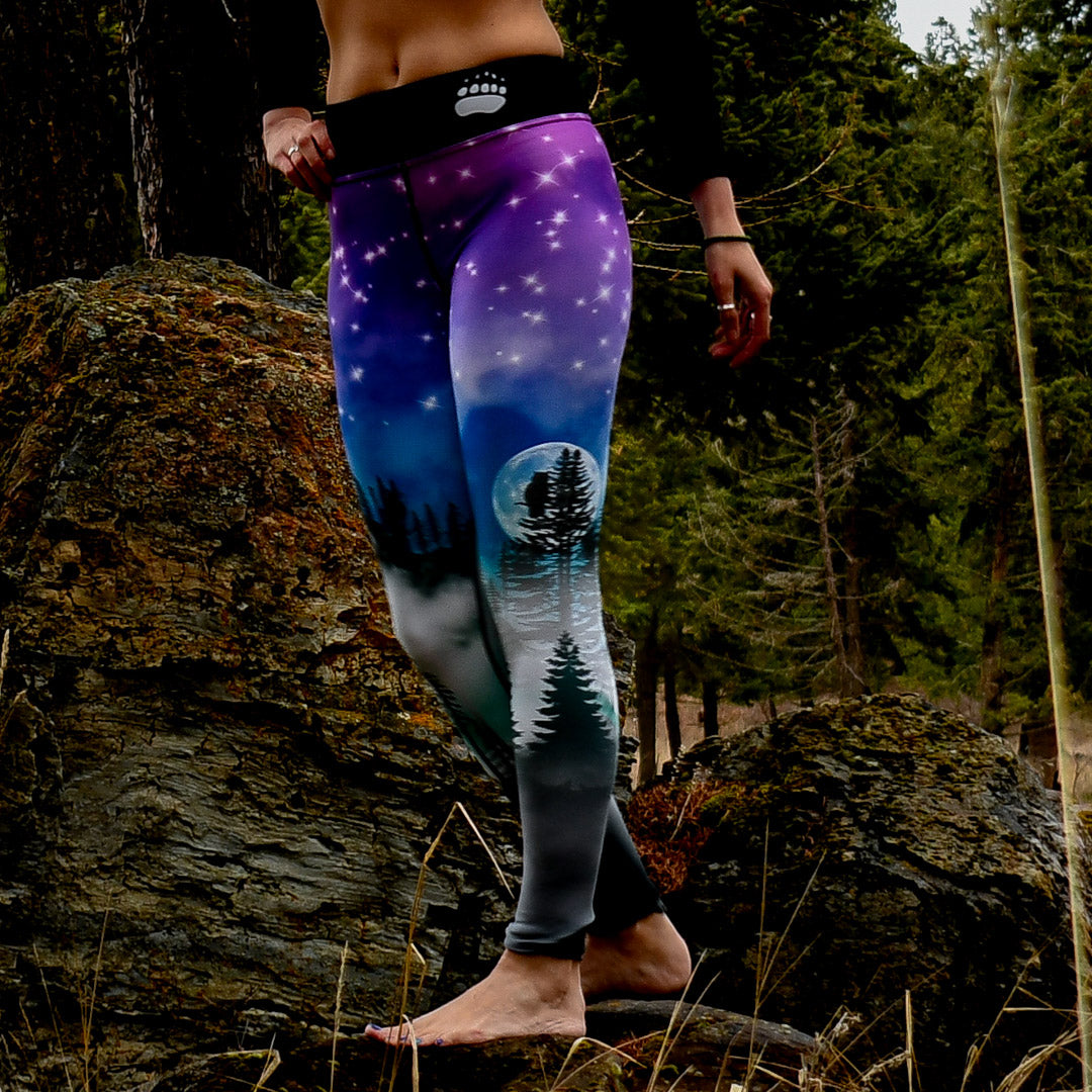 Galaxy Purple Women Leggings, Yoga Outer Space Print Pants Cosmic Cele –  Starcove Fashion