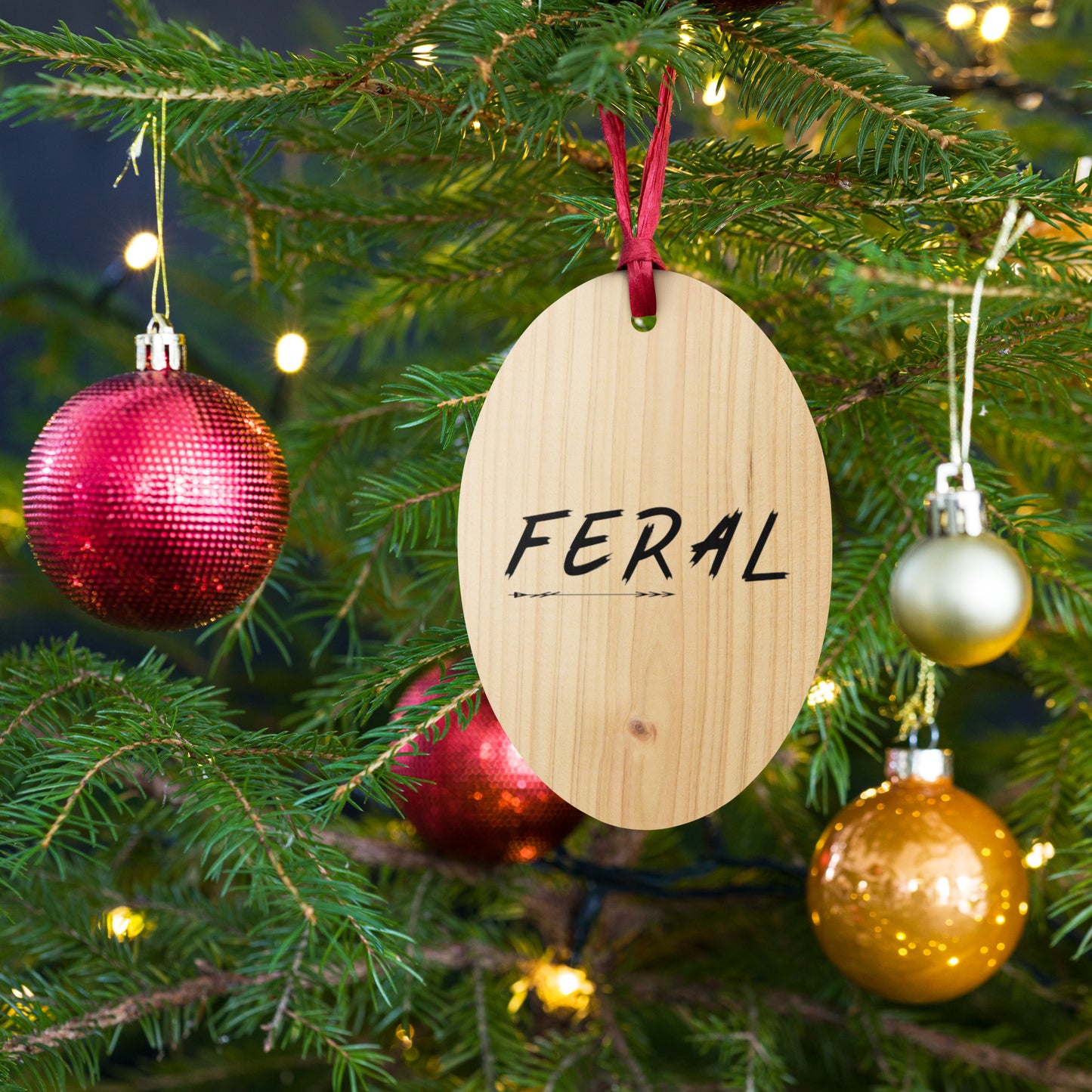 Feral Text - Wooden ornaments